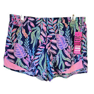 Lilly Pulitzer Luxletic Run Around Shorts Tropical Print Women M NWT